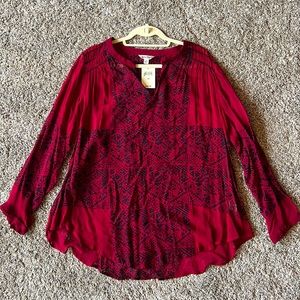lucky brand red blouse